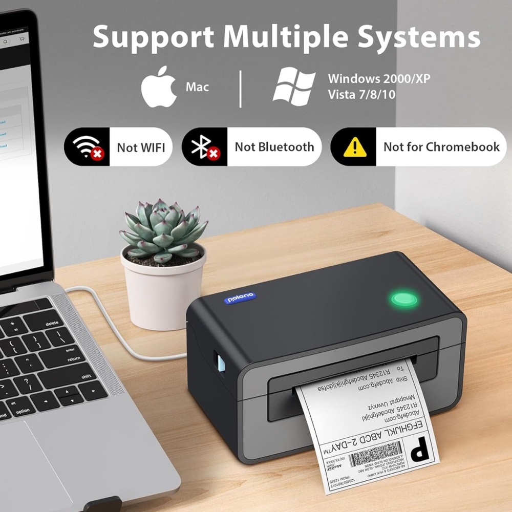 NEW IN BOX POLONO 4x6 Thermal Label Printer for Shipping Packages
